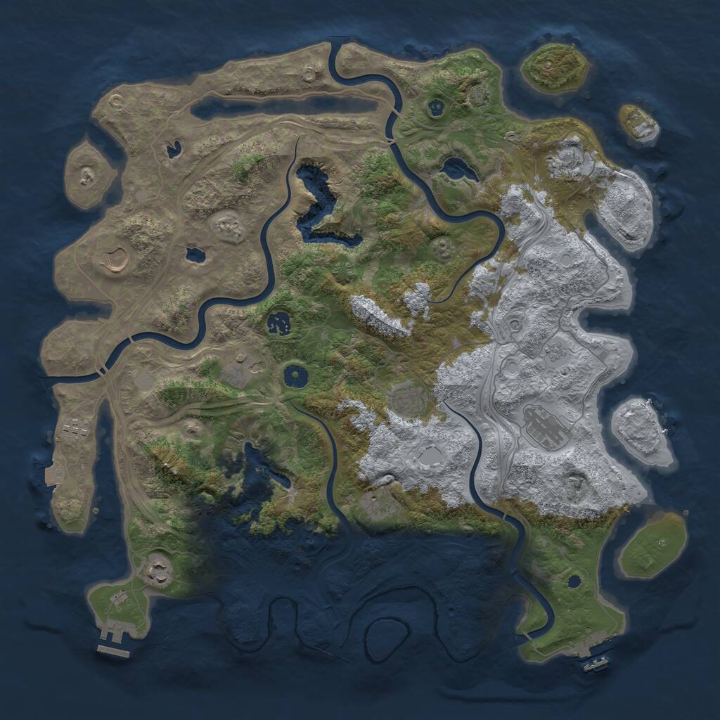 Rust Map: Procedural Map, Size: 4500, Seed: 317967542, 15 Monuments