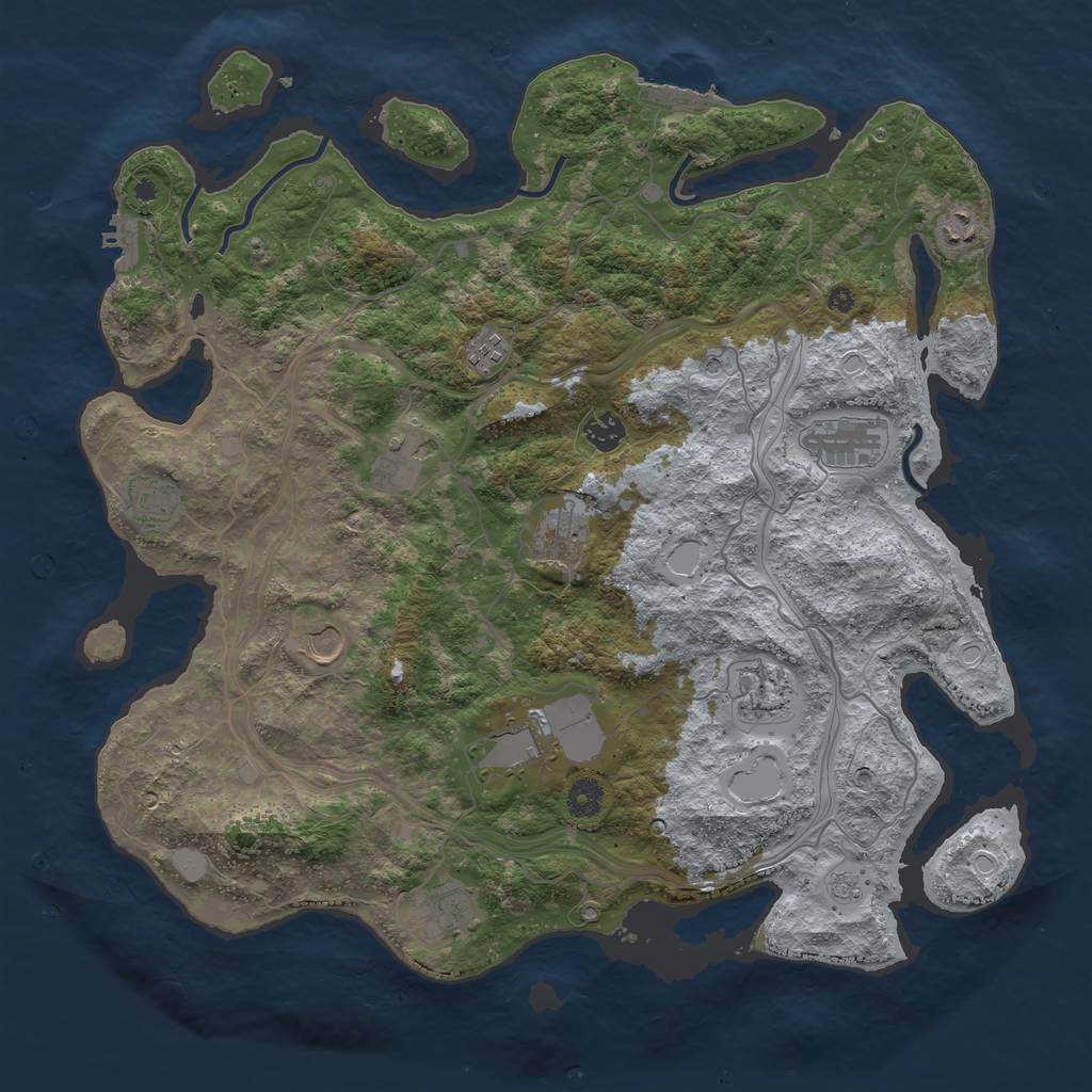 Rust Map: Procedural Map, Size: 4250, Seed: 996637679, 20 Monuments