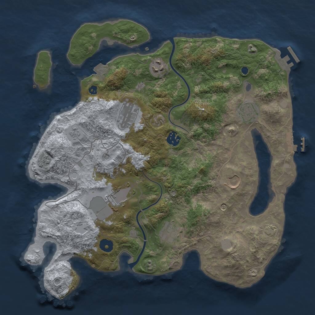 Rust Map: Procedural Map, Size: 3500, Seed: 220818, 14 Monuments