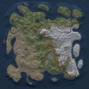 Thumbnail Rust Map: Procedural Map, Size: 3800, Seed: 83, 15 Monuments