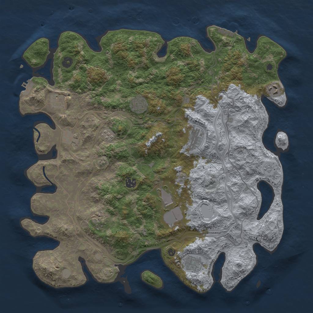 Rust Map: Procedural Map, Size: 4250, Seed: 1584011836, 18 Monuments