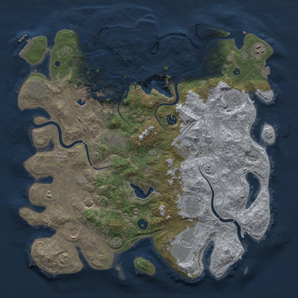 Rust Map: Procedural Map, Size: 4250, Seed: 1584011836, 16 Monuments