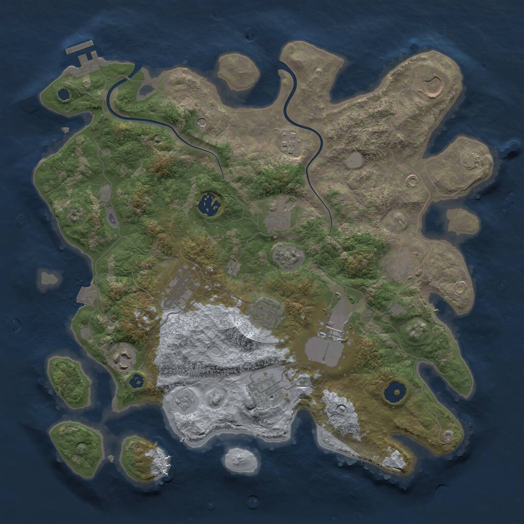Rust Map: Procedural Map, Size: 3700, Seed: 687, 15 Monuments