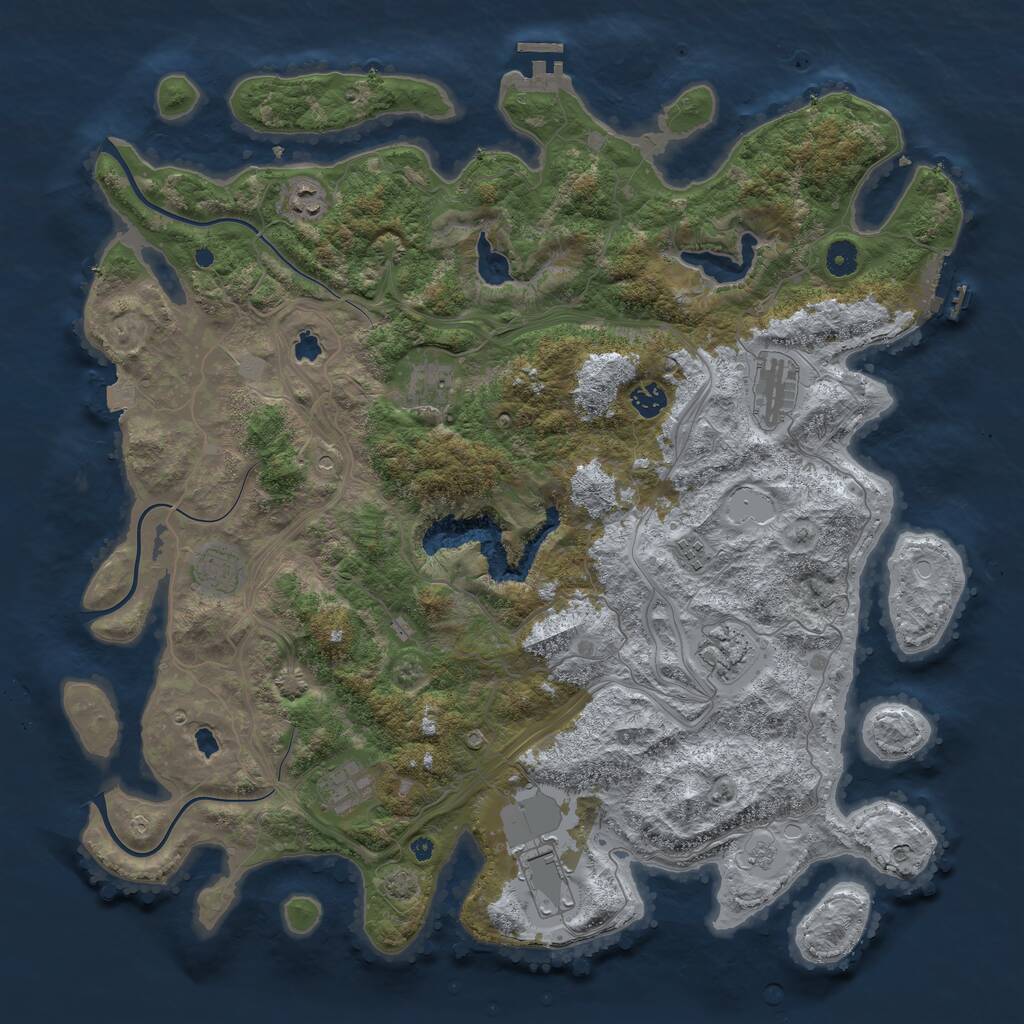 Rust Map: Procedural Map, Size: 4500, Seed: 2015492371, 15 Monuments