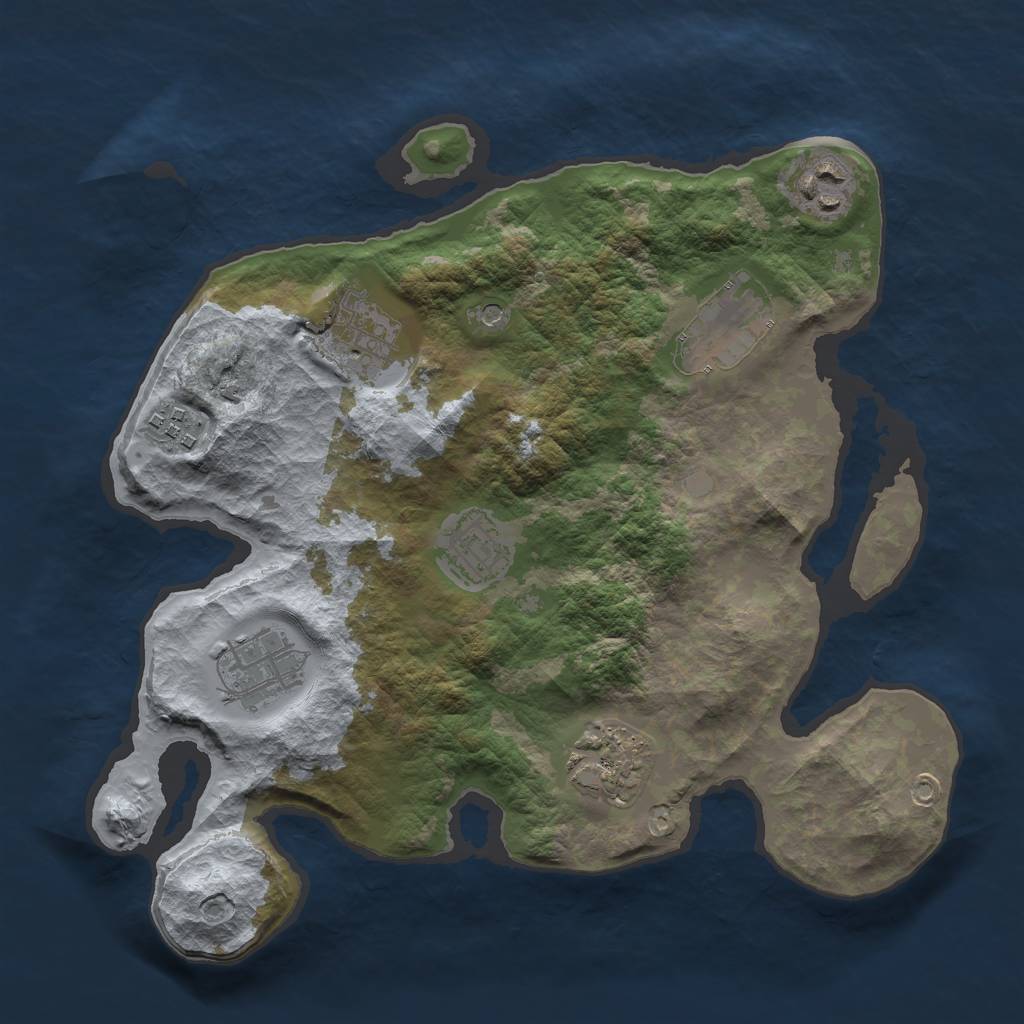 Rust Map: Barren, Size: 3000, Seed: 220818, 10 Monuments