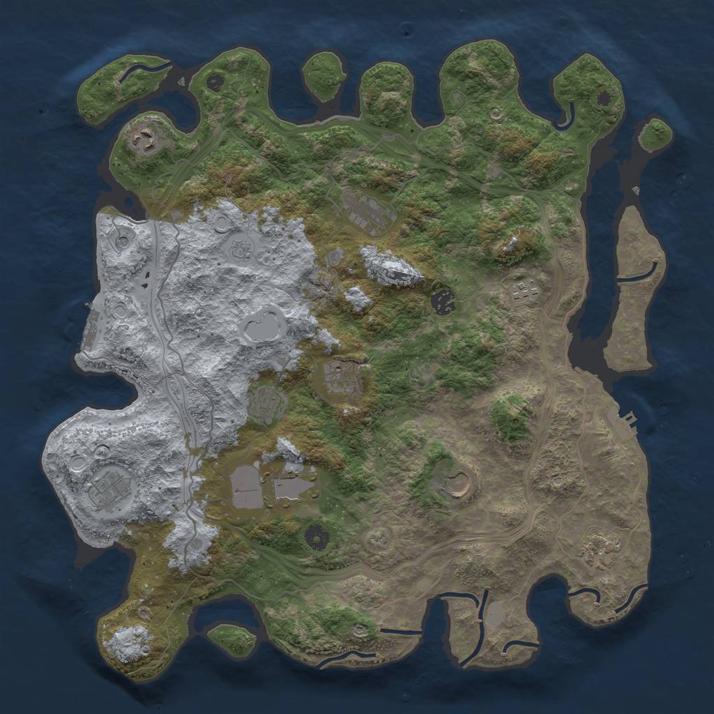 Rust Map: Procedural Map, Size: 4250, Seed: 2024, 19 Monuments