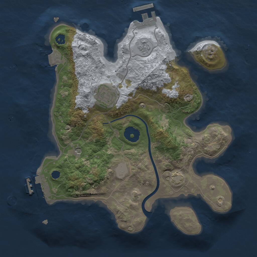 Rust Map: Procedural Map, Size: 2500, Seed: 317571, 7 Monuments