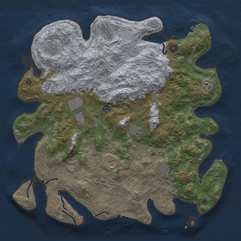 Rust Map: Procedural Map, Size: 4300, Seed: 991097657, 19 Monuments