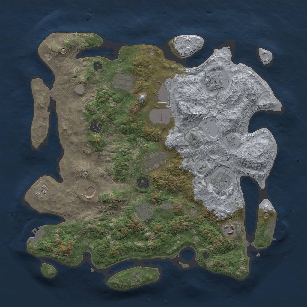 Rust Map: Procedural Map, Size: 3750, Seed: 638737, 19 Monuments