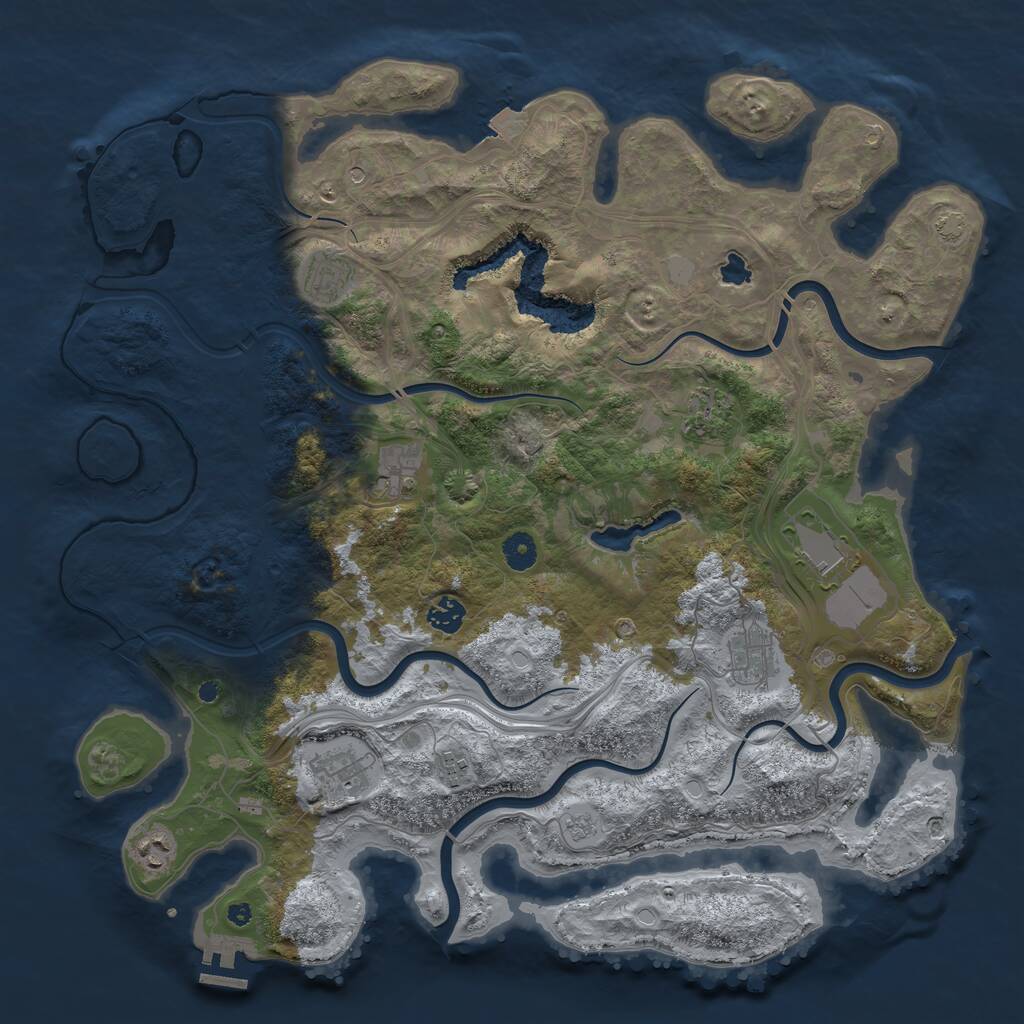 Rust Map: Procedural Map, Size: 4300, Seed: 61874, 14 Monuments