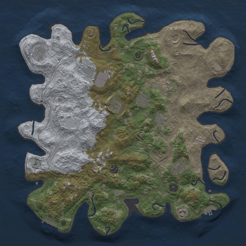 Rust Map: Procedural Map, Size: 4250, Seed: 183370096, 20 Monuments