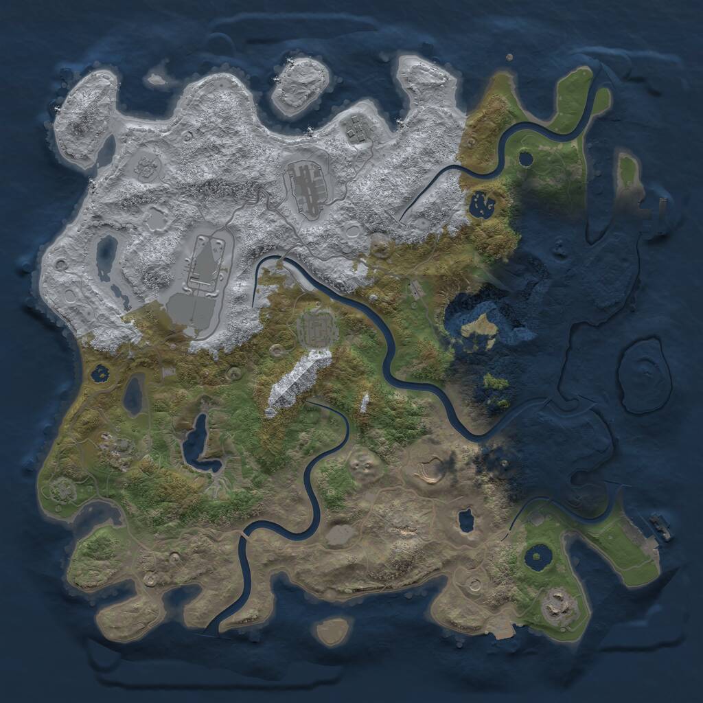 Rust Map: Procedural Map, Size: 4000, Seed: 1264, 14 Monuments