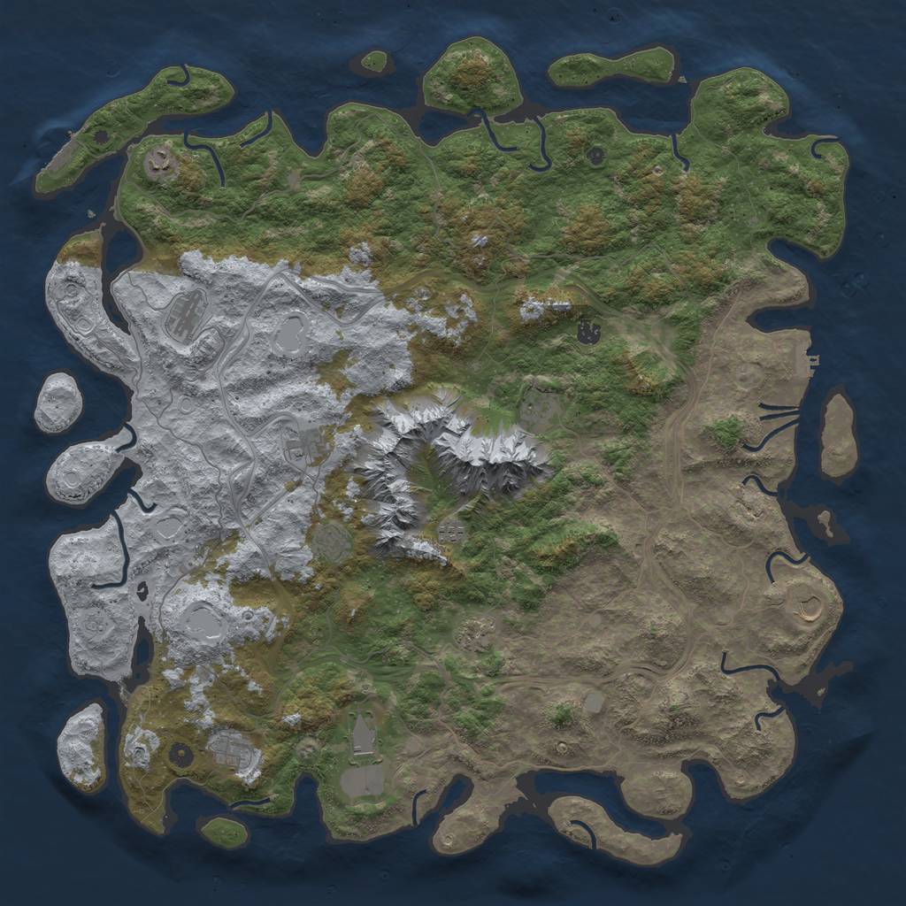 Rust Map: Procedural Map, Size: 5500, Seed: 19930604, 20 Monuments