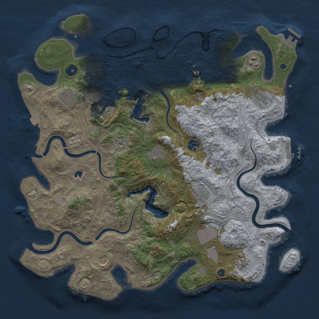 Rust Map: Procedural Map, Size: 4250, Seed: 238601849, 17 Monuments