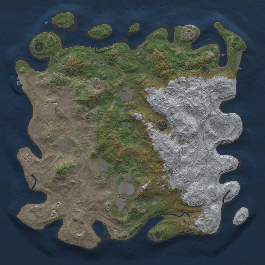 Rust Map: Procedural Map, Size: 4250, Seed: 238601849, 20 Monuments