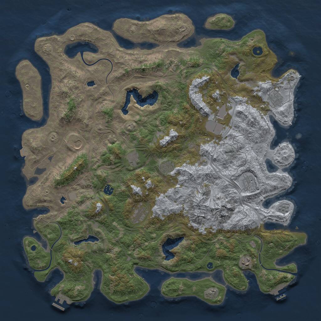 Rust Map: Procedural Map, Size: 5000, Seed: 87101546, 17 Monuments