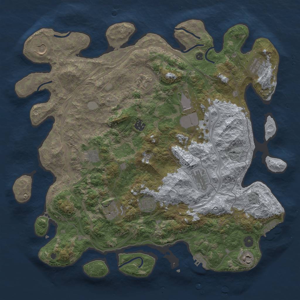 Rust Map: Procedural Map, Size: 4250, Seed: 1478295468, 19 Monuments