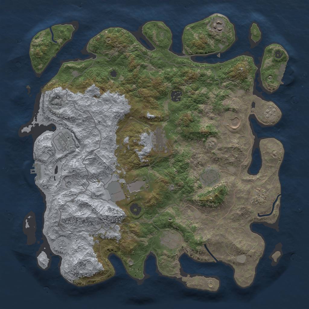 Rust Map: Procedural Map, Size: 4000, Seed: 82462456, 19 Monuments