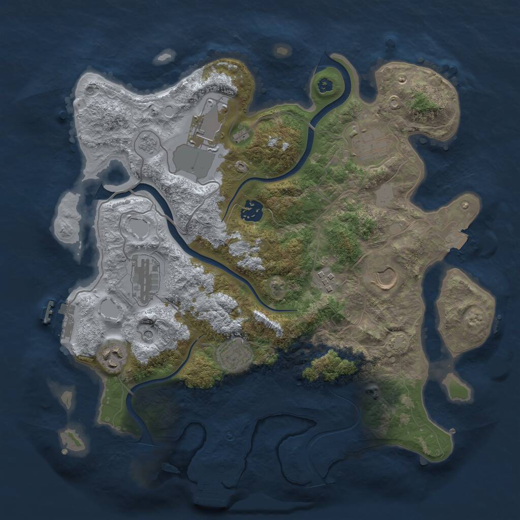 Rust Map: Procedural Map, Size: 3500, Seed: 99023017, 14 Monuments