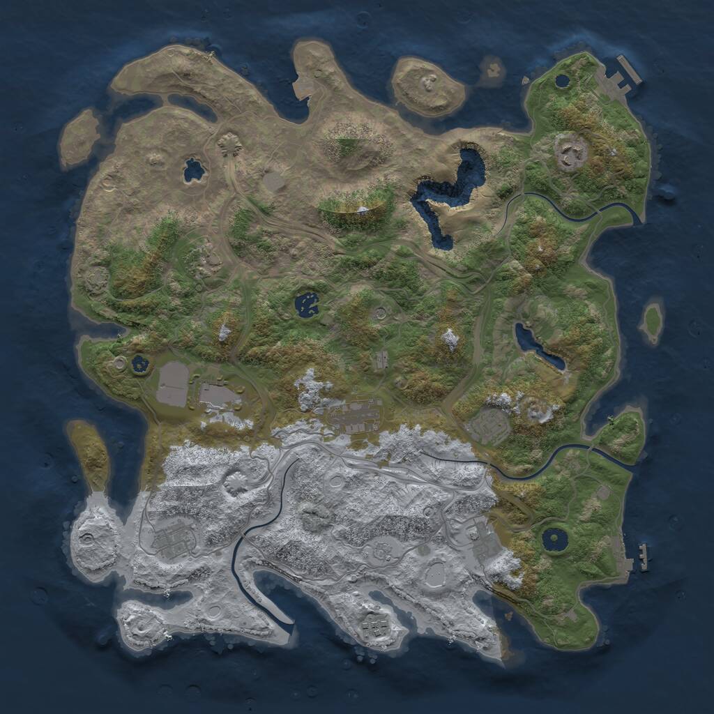 Rust Map: Procedural Map, Size: 4250, Seed: 1921377537, 15 Monuments