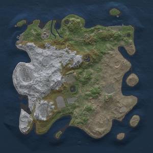 Thumbnail Rust Map: Procedural Map, Size: 3500, Seed: 1293177664, 17 Monuments