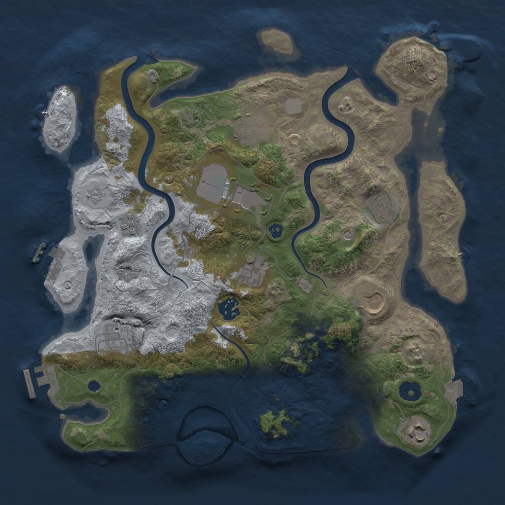 Rust Map: Procedural Map, Size: 3500, Seed: 674524669, 15 Monuments