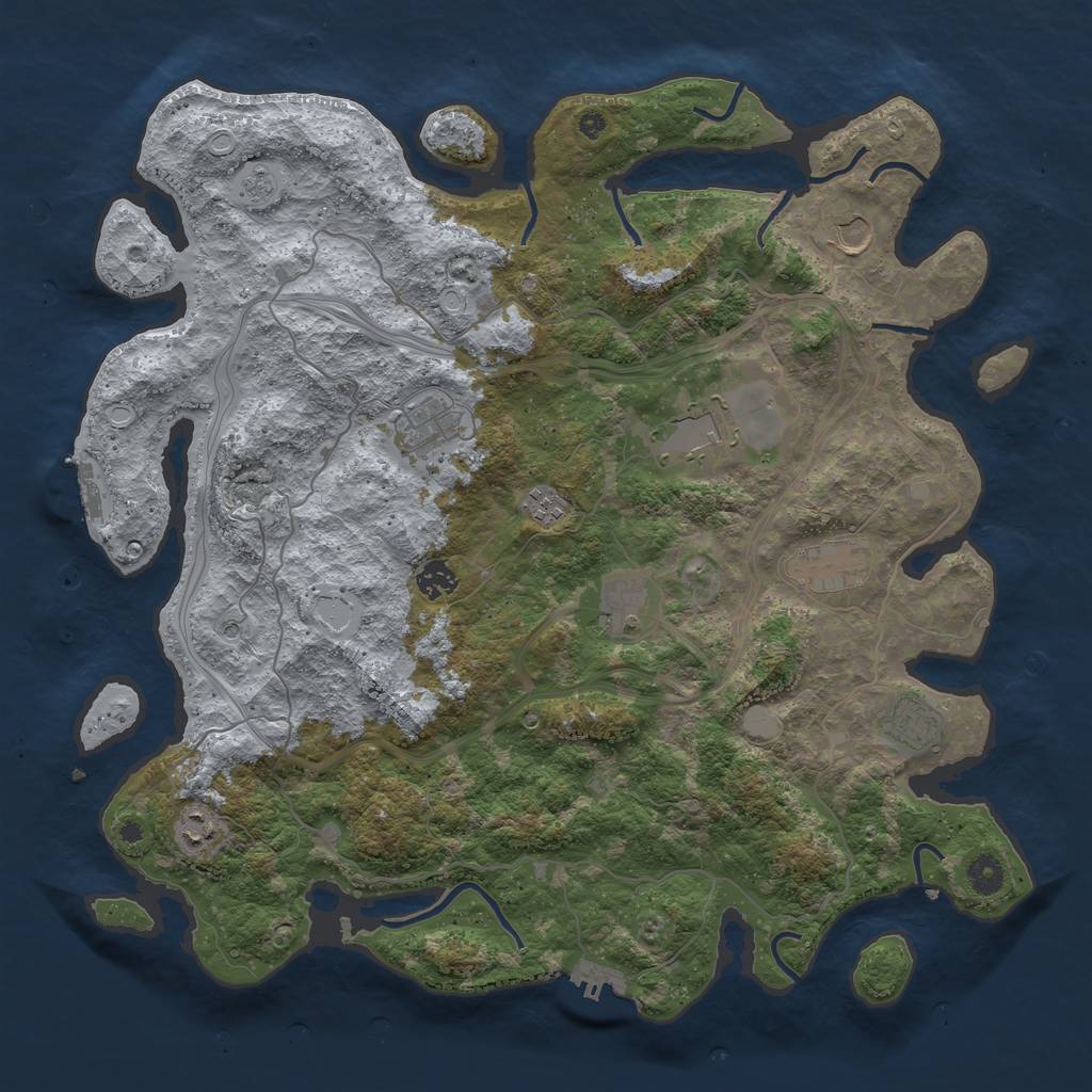 Rust Map: Procedural Map, Size: 4275, Seed: 9039867, 18 Monuments