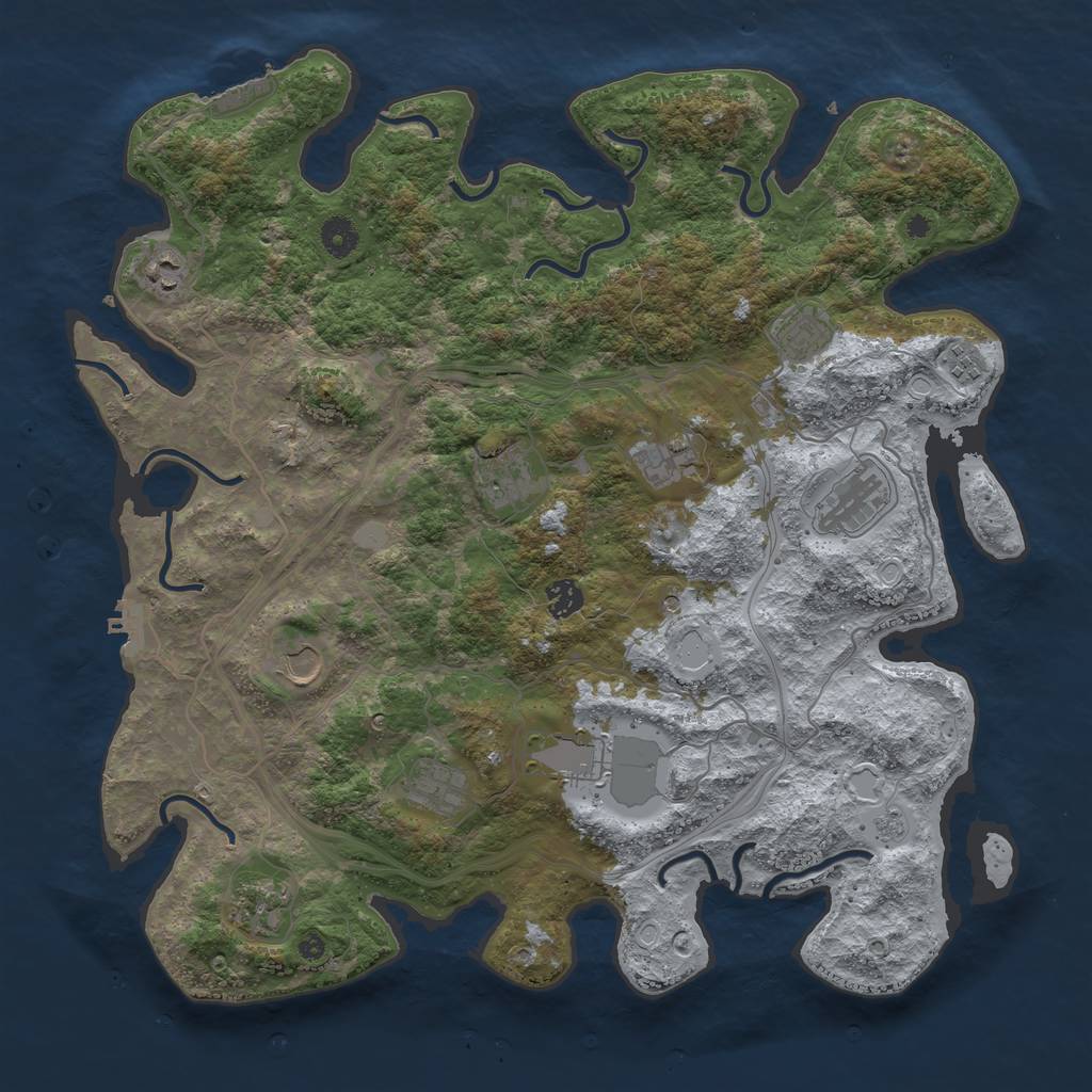 Rust Map: Procedural Map, Size: 4250, Seed: 192571117, 20 Monuments