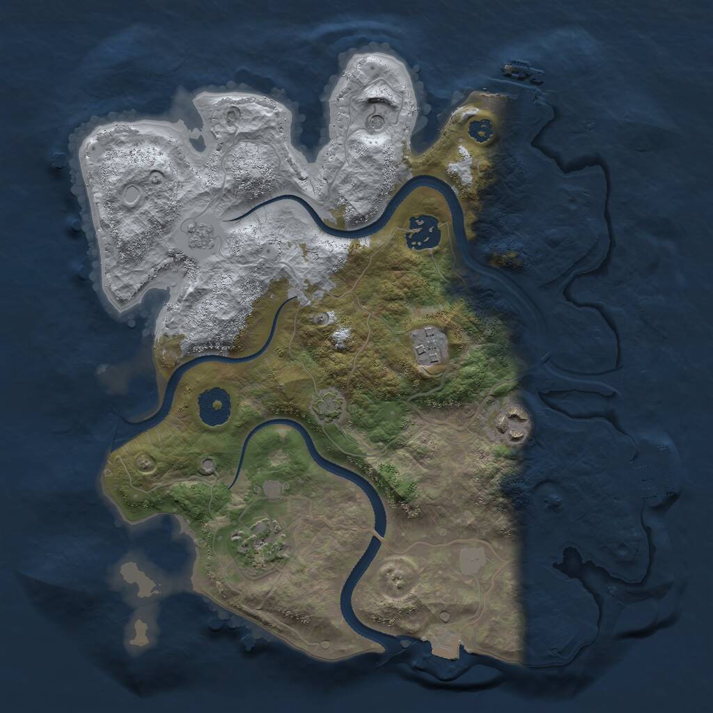 Rust Map: Procedural Map, Size: 3000, Seed: 595749817, 10 Monuments