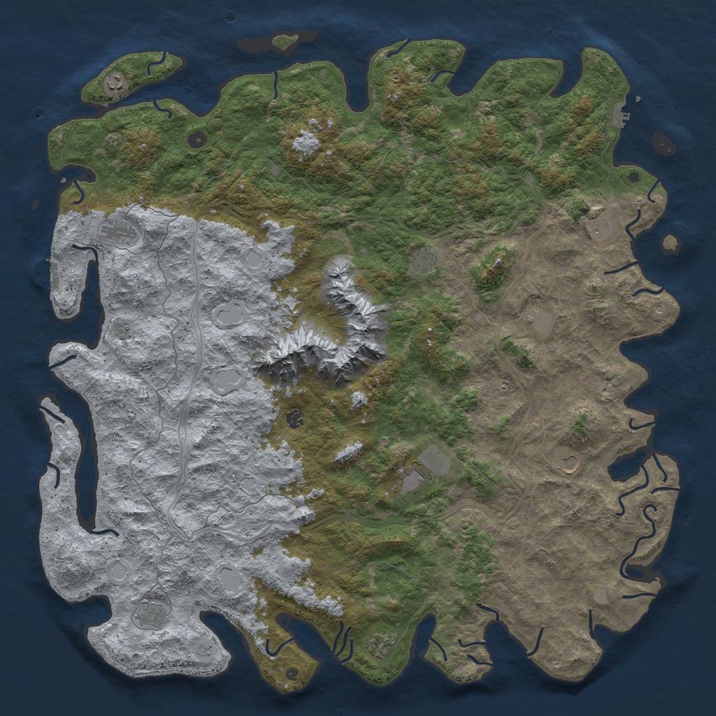 Rust Map: Procedural Map, Size: 6000, Seed: 2419123, 20 Monuments