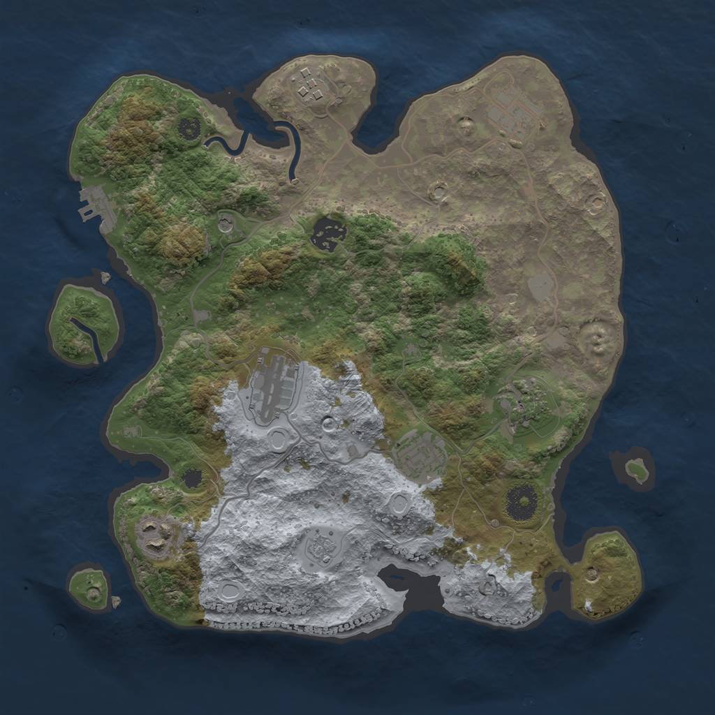 Rust Map: Procedural Map, Size: 3155, Seed: 39572, 15 Monuments