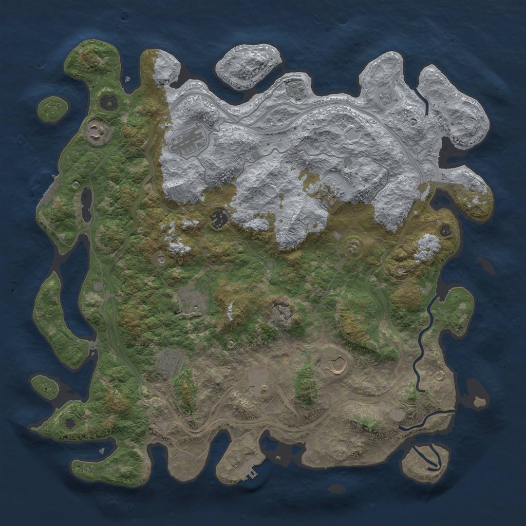 Rust Map: Procedural Map, Size: 4500, Seed: 1808, 18 Monuments