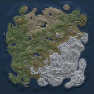 Thumbnail Rust Map: Procedural Map, Size: 4500, Seed: 9928428, 14 Monuments