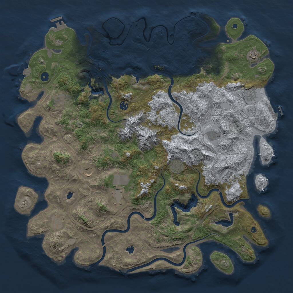 Rust Map: Procedural Map, Size: 5000, Seed: 50488353, 17 Monuments