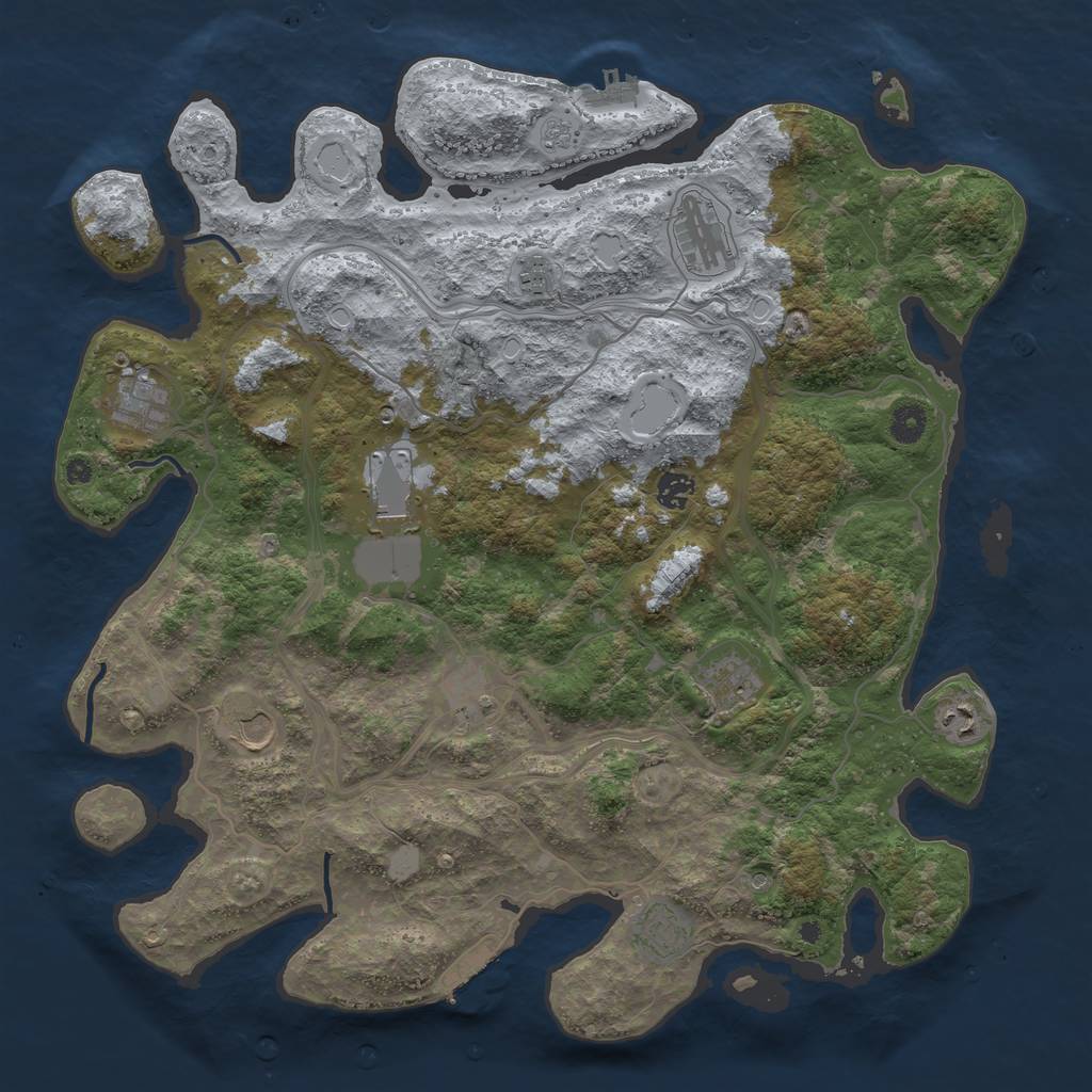 Rust Map: Procedural Map, Size: 4300, Seed: 1726302597, 19 Monuments