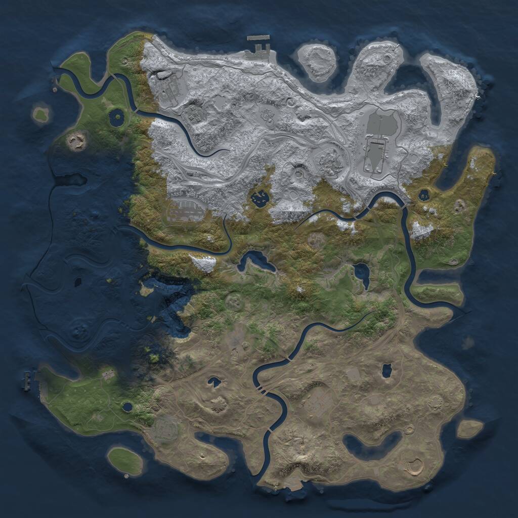 Rust Map: Procedural Map, Size: 4600, Seed: 1635292824, 17 Monuments