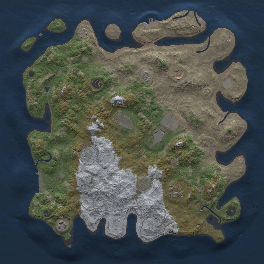 Rust Map: Procedural Map, Size: 4000, Seed: 169267, 18 Monuments