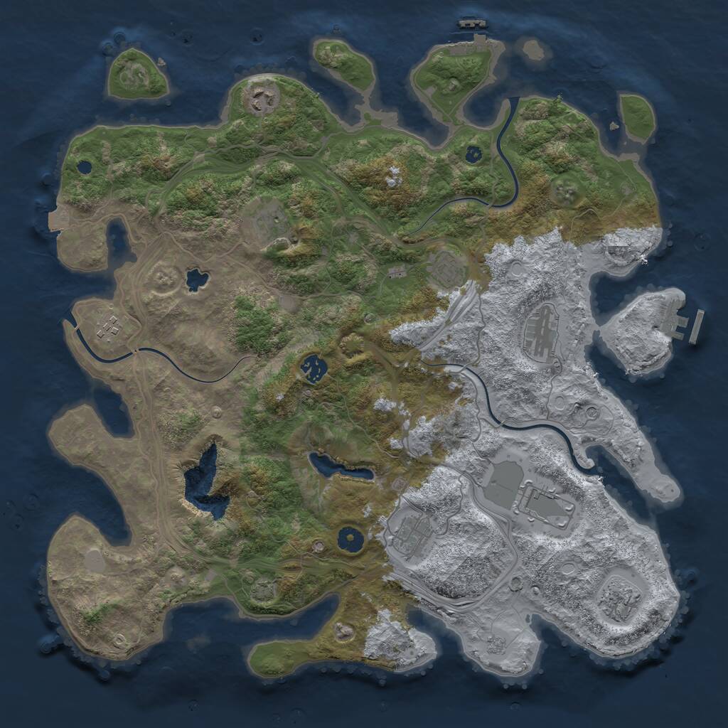 Rust Map: Procedural Map, Size: 4250, Seed: 582128587, 15 Monuments