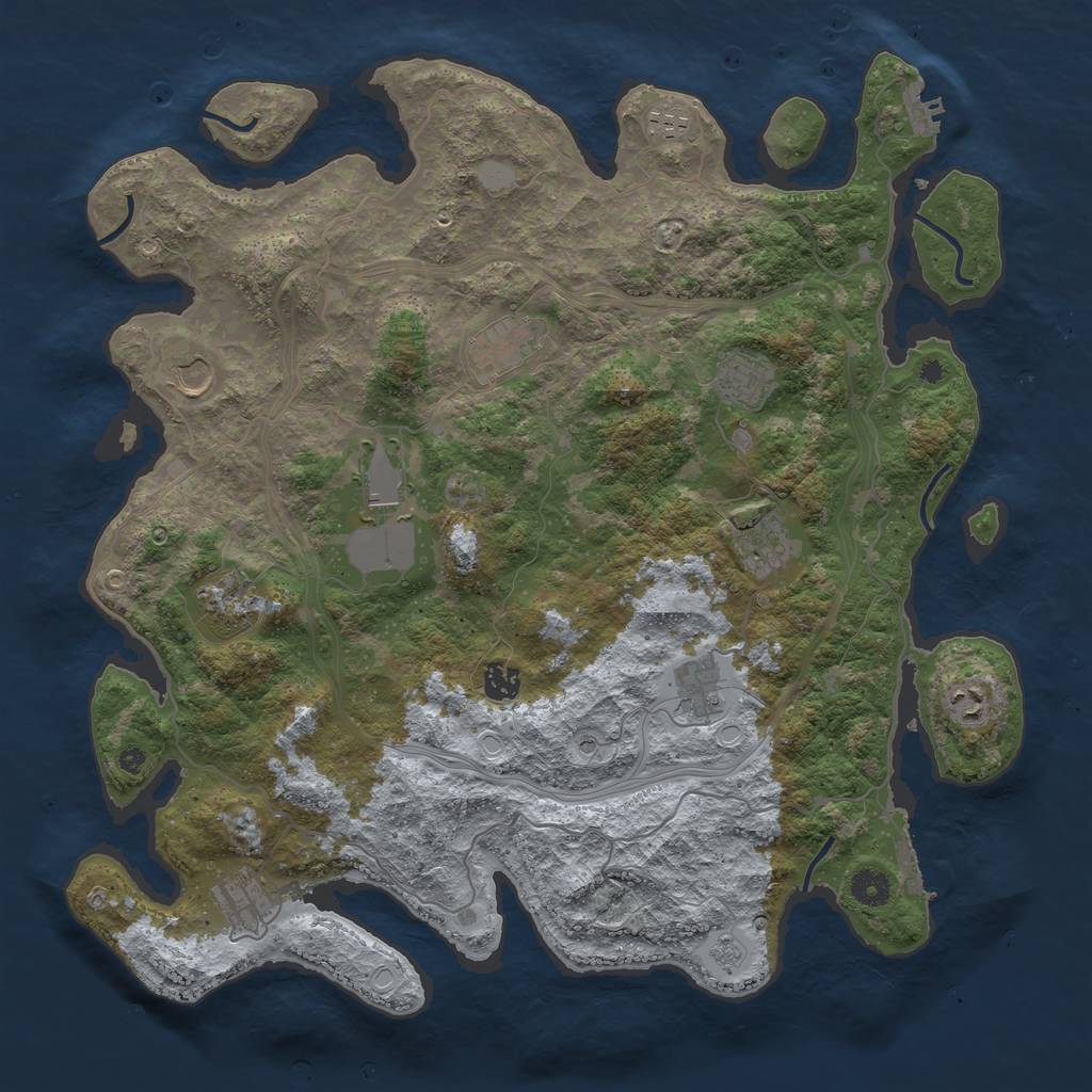 Rust Map: Procedural Map, Size: 4250, Seed: 797621932, 20 Monuments