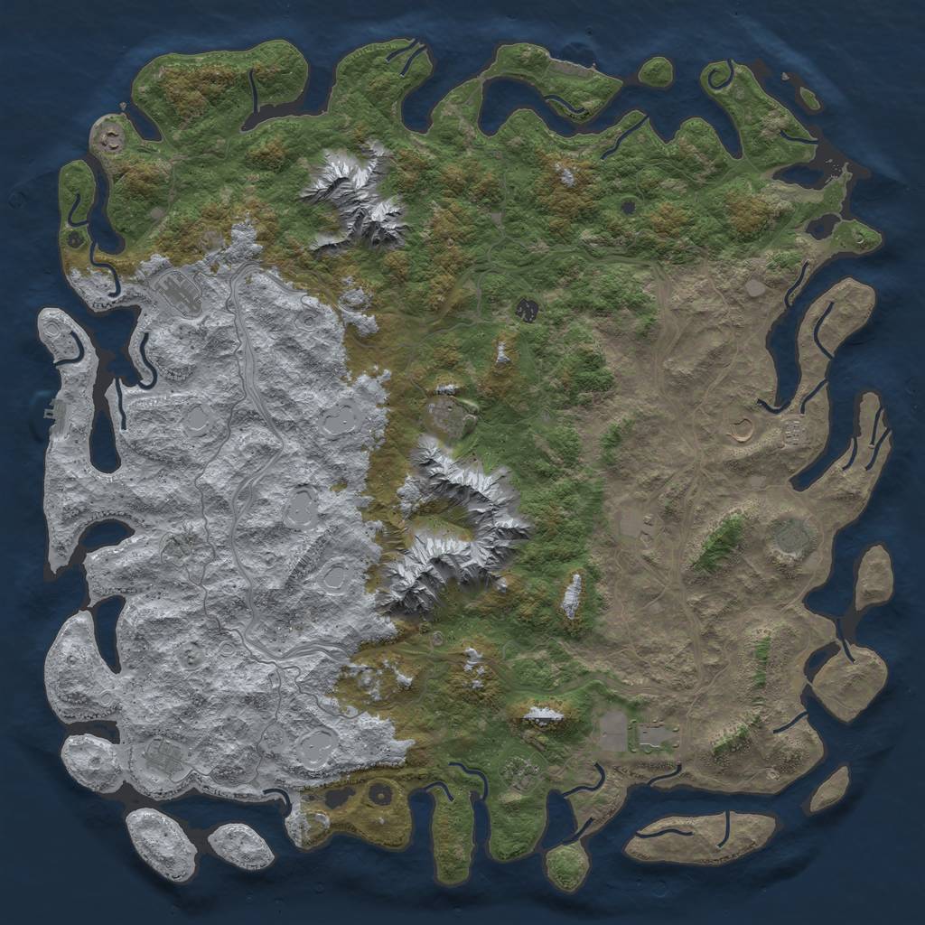 Rust Map: Procedural Map, Size: 6000, Seed: 159, 20 Monuments
