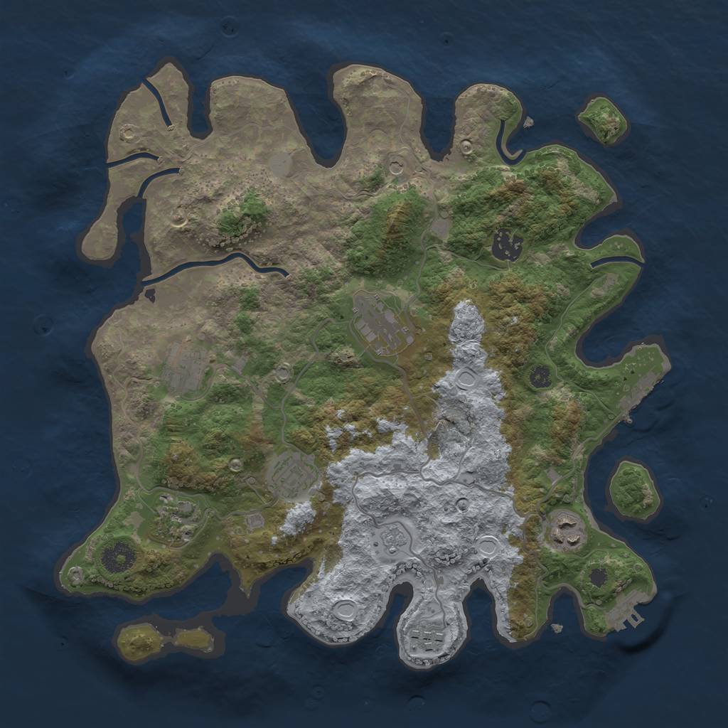 Rust Map: Procedural Map, Size: 3400, Seed: 5684219, 16 Monuments