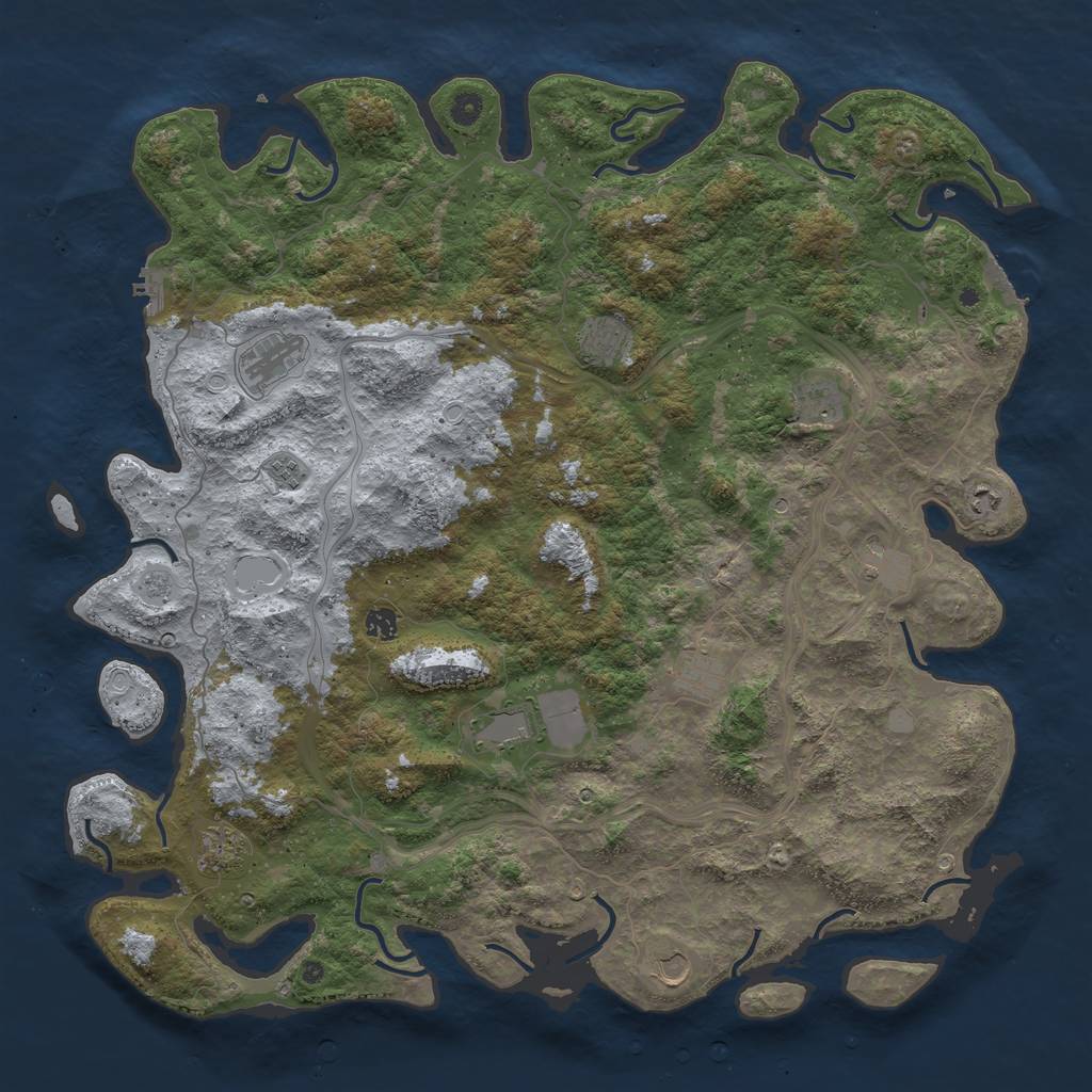 Rust Map: Procedural Map, Size: 4969, Seed: 198, 20 Monuments