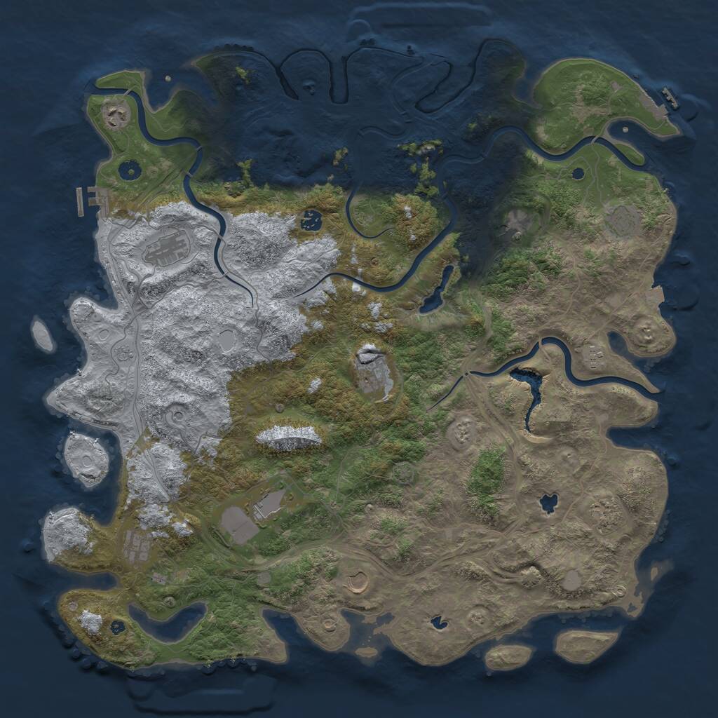 Rust Map: Procedural Map, Size: 4969, Seed: 198, 17 Monuments