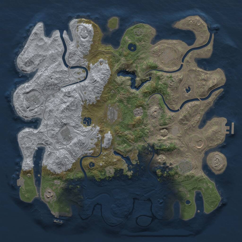 Rust Map: Procedural Map, Size: 4250, Seed: 77232073, 15 Monuments