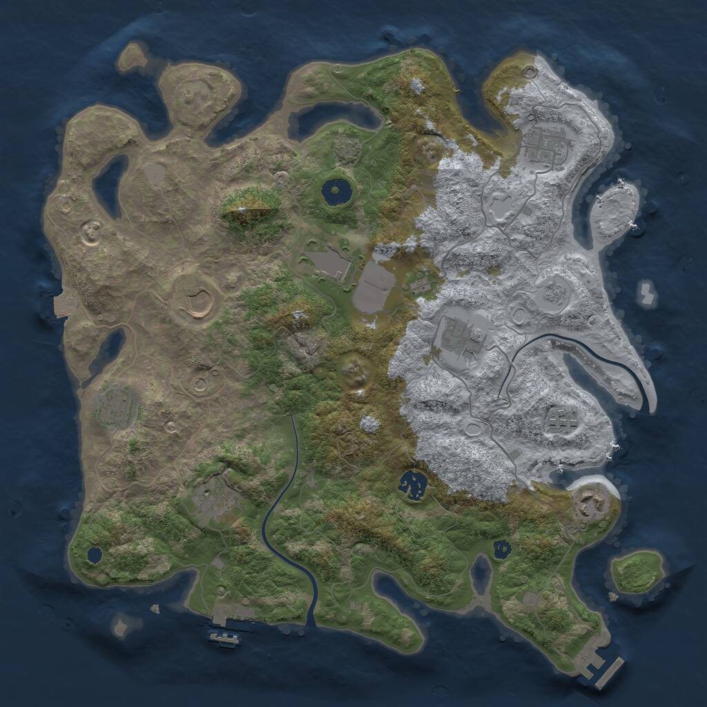 Rust Map: Procedural Map, Size: 3750, Seed: 65785857, 15 Monuments