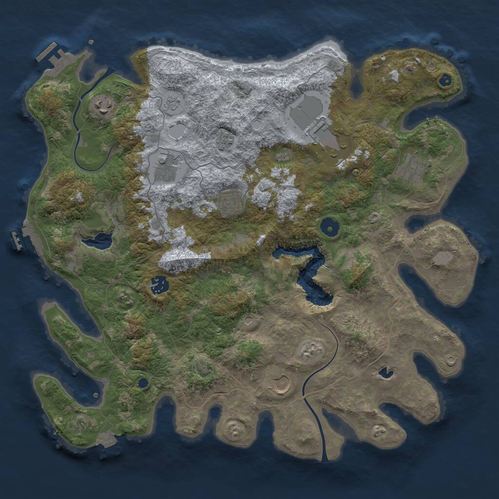 Rust Map: Procedural Map, Size: 4000, Seed: 220915, 14 Monuments