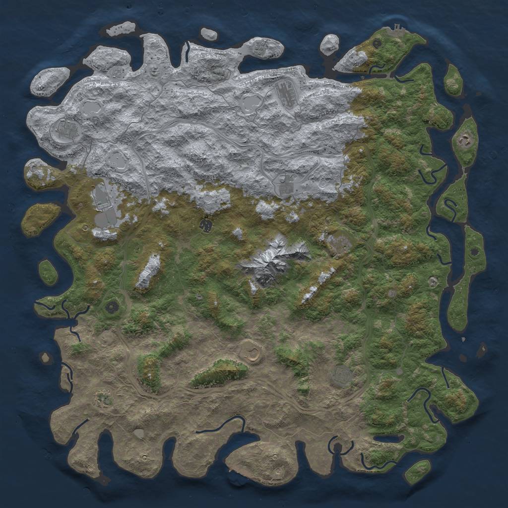 Rust Map: Procedural Map, Size: 6000, Seed: 617223037, 20 Monuments