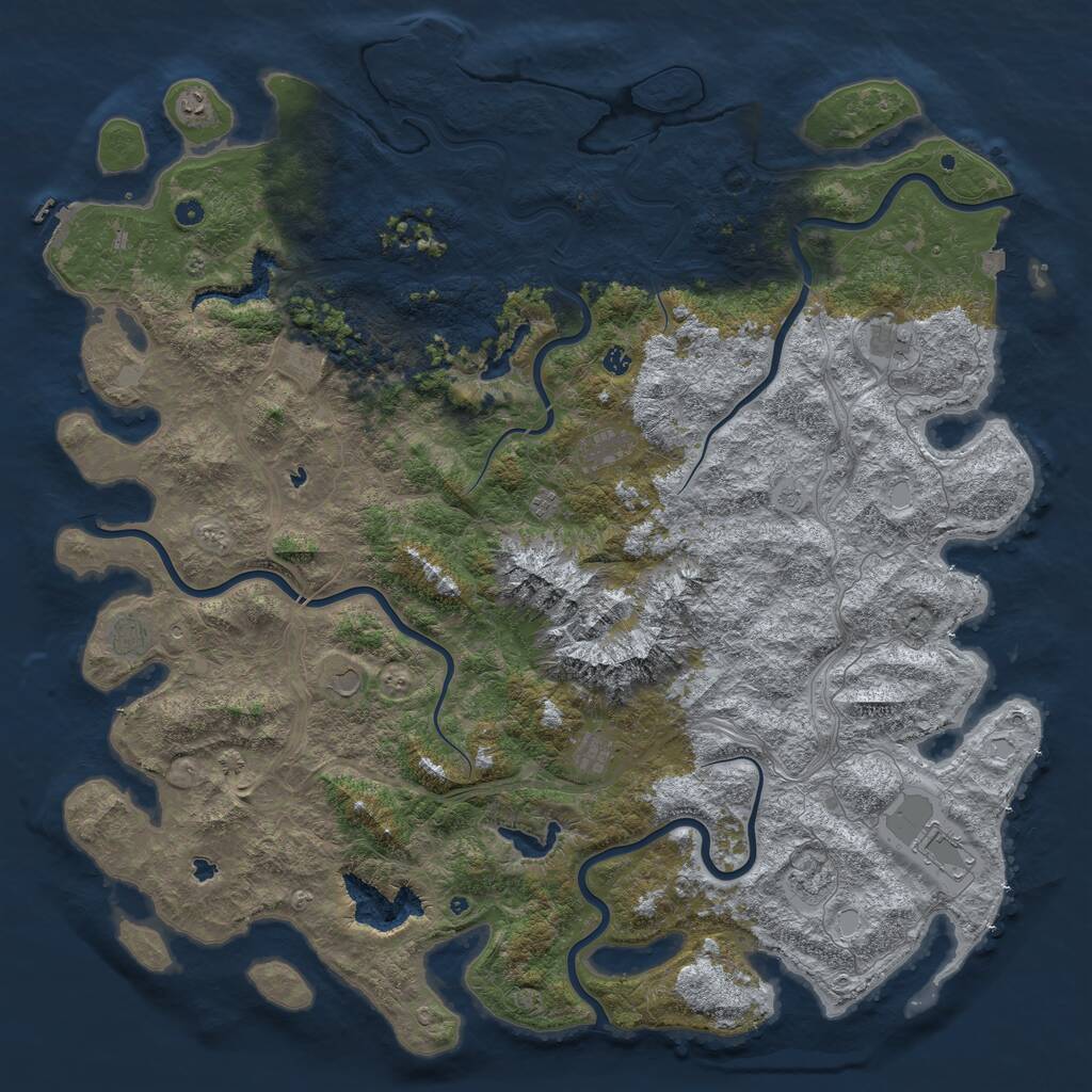 Rust Map: Procedural Map, Size: 6000, Seed: 19961115, 17 Monuments