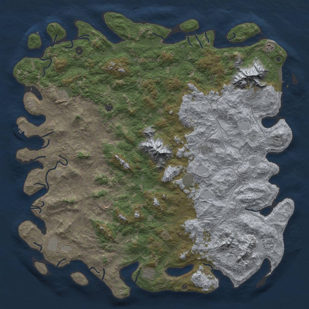 Rust Map: Procedural Map, Size: 6000, Seed: 19961115, 20 Monuments