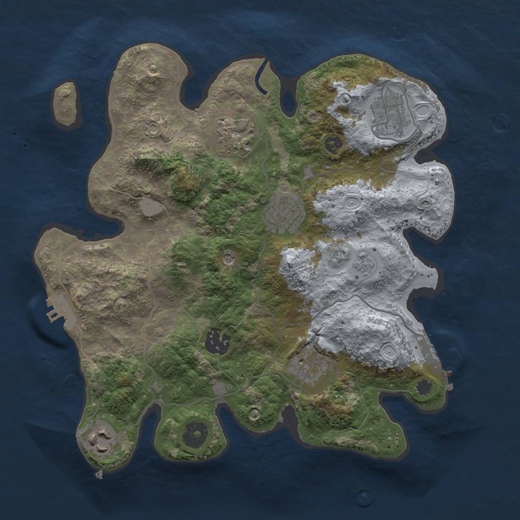 Rust Map: Procedural Map, Size: 3000, Seed: 24324, 15 Monuments